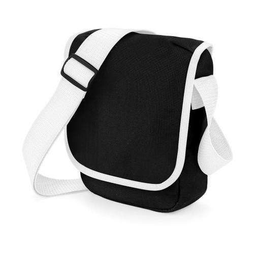 Taška cez rameno Bag Base Mini Reporter Bag - čierna-biela