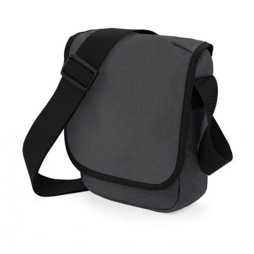 Taška cez rameno Bag Base Mini Reporter Bag - sivá-čierna