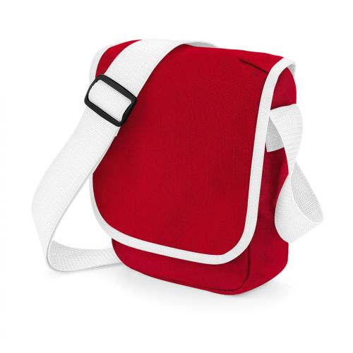 Taška cez rameno Bag Base Mini Reporter Bag - červená-biela