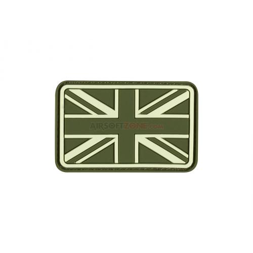 Gumová nášivka Jackets to Go vlajka Veľká Británia - olivová