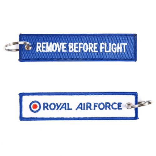 Prívesok na kľúče Fostex Remove before flight Royal Air Force - modrý-biely
