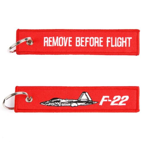Přívěsek na klíče Fostex Remove before flight F-22 - červený