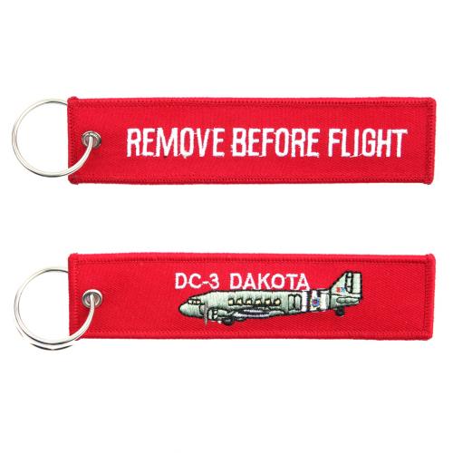 Prívesok na kľúče Fostex Remove before flight DC-3 Dakota - červený
