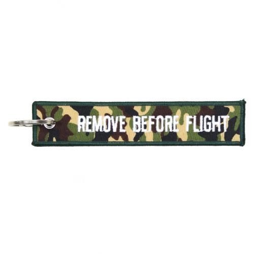 Přívěsek na klíče Fostex Remove before flight - woodland