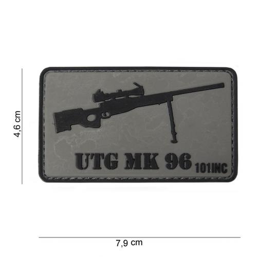 Gumová nášivka 101 Inc zbraň UTG MK 96 - šedá