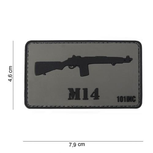 Gumová nášivka 101 Inc zbraň M14