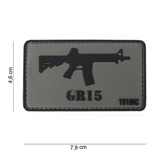Gumová nášivka 101 Inc zbraň GR15