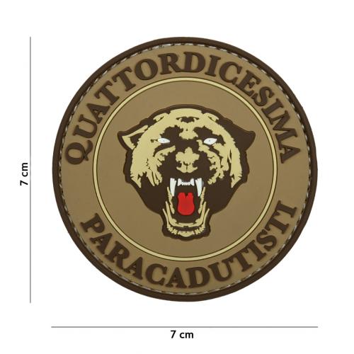 Gumová nášivka 101 Inc znak Quattordicesima Paracadutist - coyote
