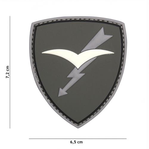 Gumová nášivka 101 Inc znak Paratroopers Brigade - šedá