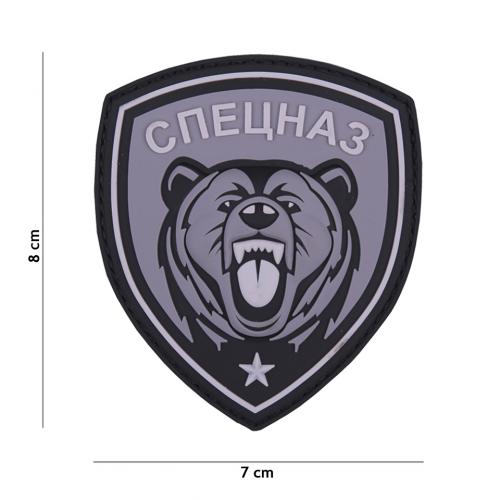 Gumová nášivka 101 Inc znak Spetsnaz Bear - šedá