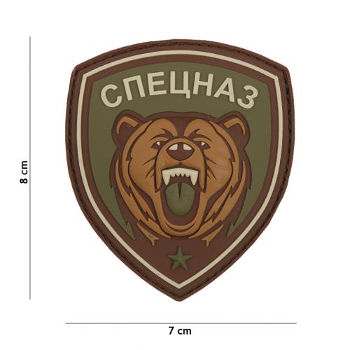 Gumová nášivka 101 Inc znak Spetsnaz Bear - olivová