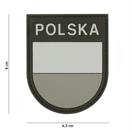 Gumová nášivka 101 Inc znak Polsko 2 - šedá