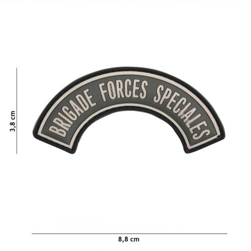 Gumová nášivka 101 Inc znak Brigade Forces Speciales - sivá