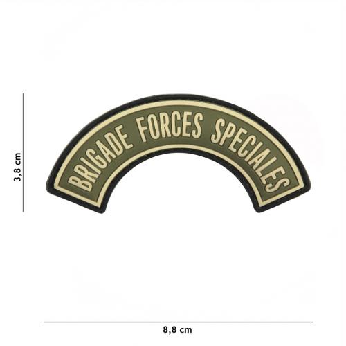 Gumová nášivka 101 Inc znak Brigade Forces Speciales - olivová
