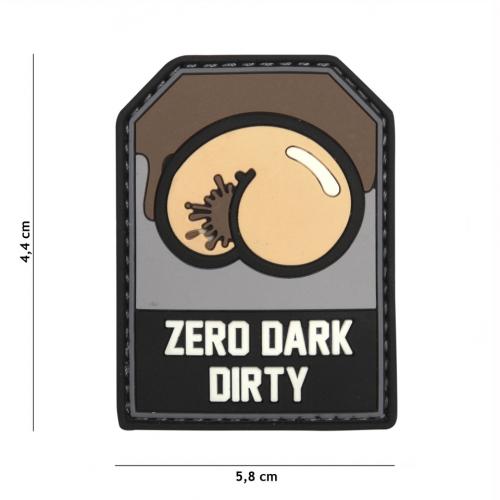 Gumová nášivka 101 Inc nápis Zero Dark Dirty - hnedá