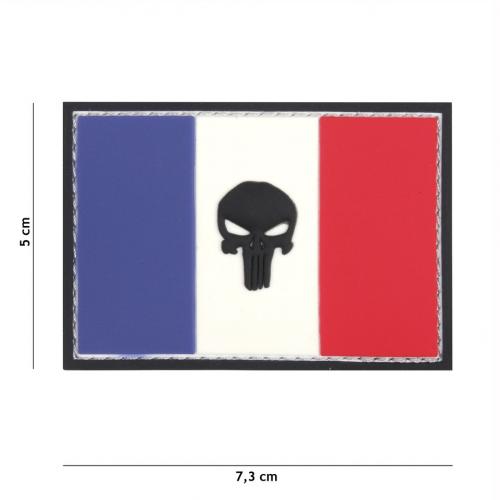 Gumová nášivka 101 Inc vlajka Punisher France