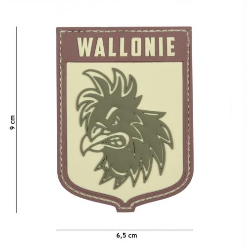 Gumová nášivka 101 Inc vlajka Wallonie - multicam