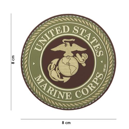 Gumová nášivka 101 Inc znak United States Marine Corps - olivová