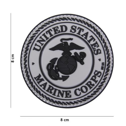 Gumová nášivka 101 Inc znak United States Marine Corps - šedá