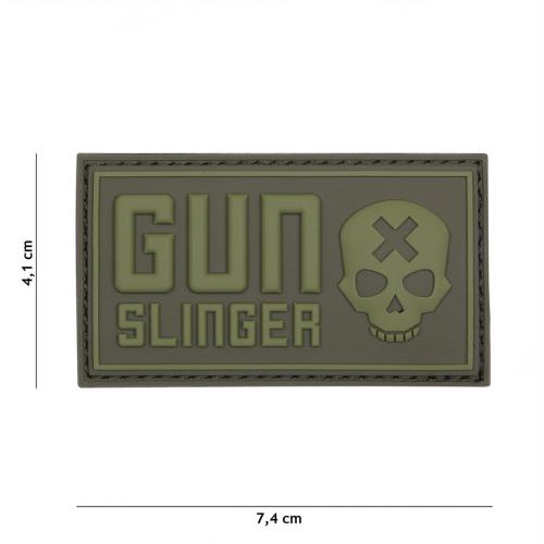 Gumová nášivka 101 Inc nápis Gun Slinger - olivová