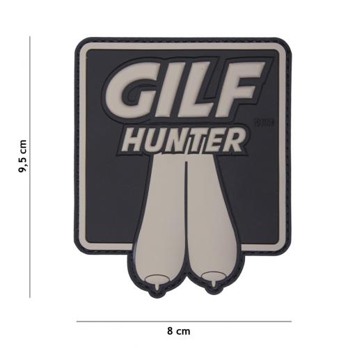 Gumová nášivka 101 Inc nápis Gilf Hunter - šedá