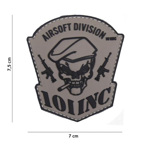 Gumová nášivka 101 Inc Airsoft Division - šedá