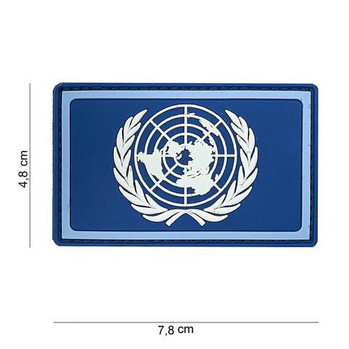 Gumová nášivka 101 Inc vlajka United Nations - modrá