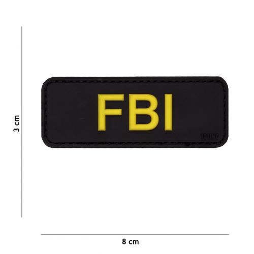Gumená nášivka 101 Inc nápis FBI - čierna