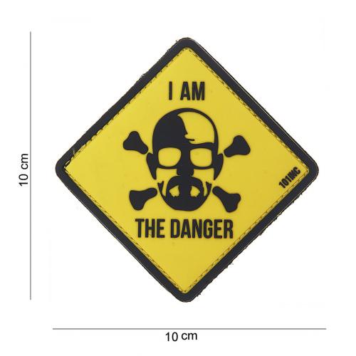 Gumová nášivka 101 Inc nápis I am the Danger - žlutá