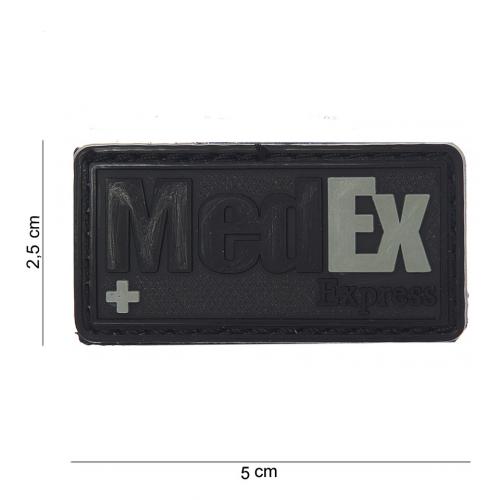 Gumová nášivka 101 Inc nápis MedEx Express - černá