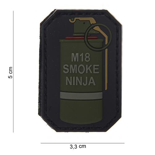 Gumová nášivka 101 Inc nápis M18 Smoke Ninja - červená