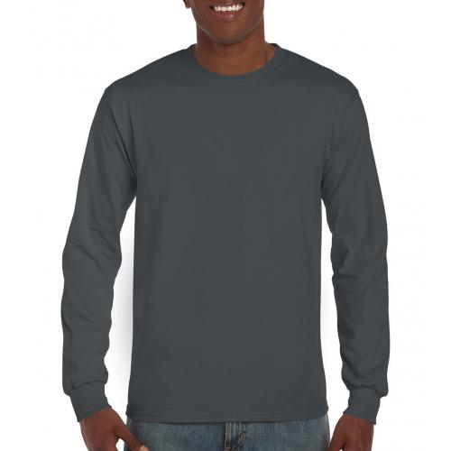 Tričko s dlhým rukávom Gildan Ultra - tmavo sivé
