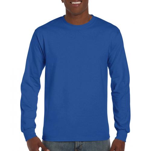 Tričko s dlhým rukávom Gildan Ultra - modré