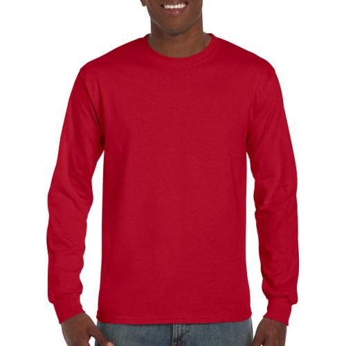 Tričko s dlhým rukávom Gildan Ultra - červené
