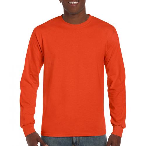 Tričko s dlhým rukávom Gildan Ultra - oranžové