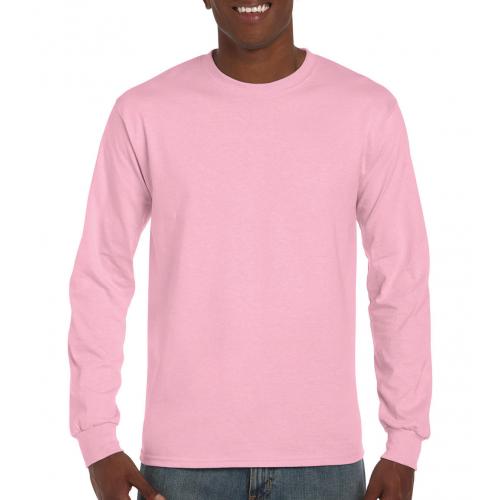 Tričko s dlhým rukávom Gildan Ultra - ružové