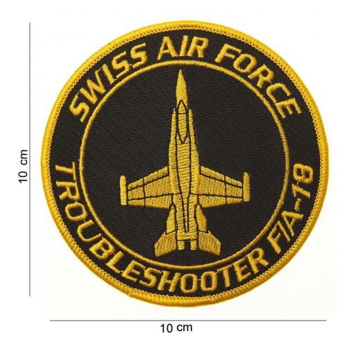 Nášivka textilná 101 Inc Swiss Airforce - čierna-žltá