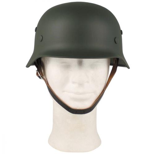 Helma oceľová WWII s koženým vnútrom - olivová