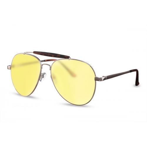 Sluneční brýle Solo Aviator Classic - stříbrné-žluté