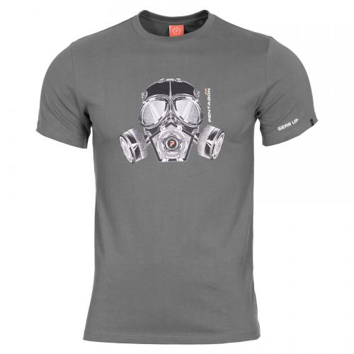 Tričko Pentagon Gas Mask - šedé
