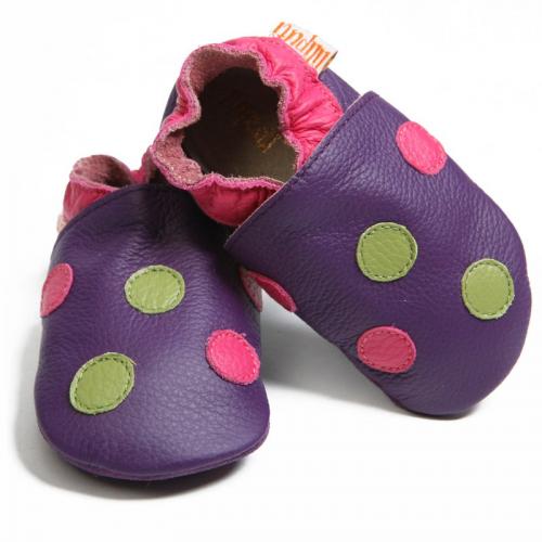 Kožené topánočky Liliputi Soft Soled Polka Dots Purple
