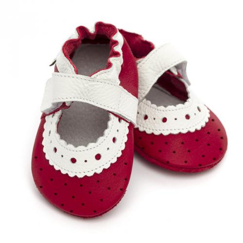 Kožené sandálky Liliputi Soft Sandals Red Rose