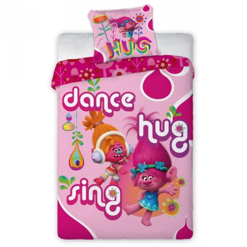 Dětské povlečení Trollové 160x200 cm Dance Hug Sing