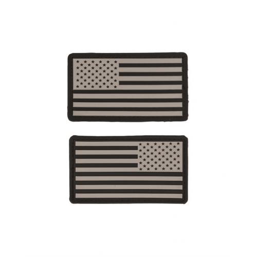 Gumová nášivka Mil-Tec vlajka USA 2 ks - šedá