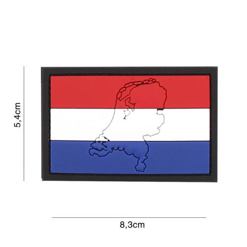 Gumová nášivka 101 Inc vlajka Nizozemsko s obrysem