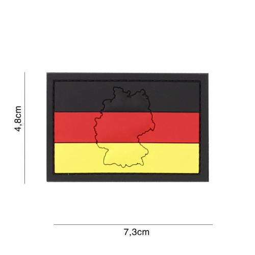 Gumová nášivka 101 Inc vlajka Německo s obrysem