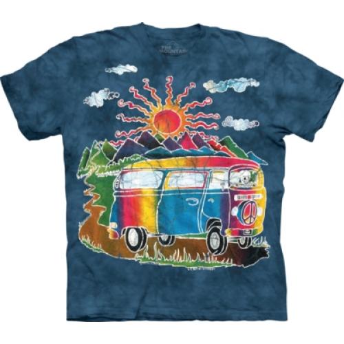 Tričko unisex The Mountain Batik Tour Bus Lifestyle - modré