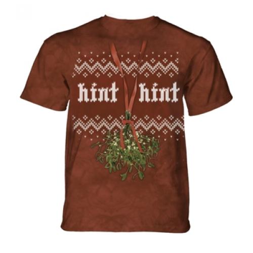 Tričko unisex The Mountain Mistletoe Hint Hint - hnedé