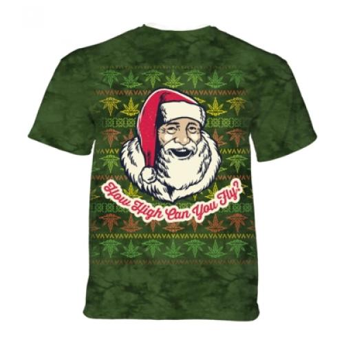 Tričko unisex The Mountain Fly High Santa Christmas - zelené