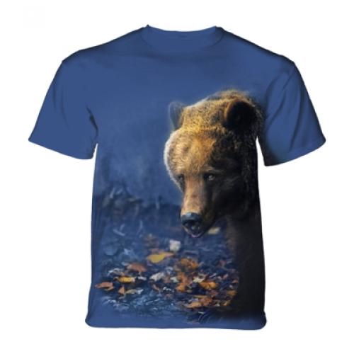 Tričko unisex The Mountain Foraging Bear Animal - modré